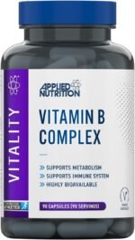 Applied Nutrition Vitamin B Complex High Strength, 90 Vegan Capsules, B1, B2, B3 Niacin, B5, B6, B7 Biotin, B9 Folic Acid, B12, with Choline, Inositol, PABA, Energy and Immune Support, Halal, UK Made - Image 2