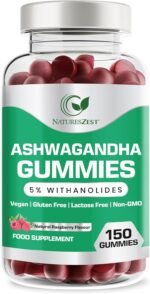 Ashwagandha Gummies High Strength – 1200mg | 150 Vegan Gummies for Men & Women | Stress Relief, Sleep & Mood Support | Non-GMO, Gluten-Free, Lactose-Free Natural Raspberry Flavour -by NATURES ZEST - Image 2
