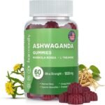 Ashwagandha Gummies Rhodiola Rosea with L Theanine, Vegan Plant Based, Non-GMO, Support Energy, Relax and Restore, 1000 mg, 30 Days Servings - Image 2