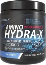 Athenix® Amino Hydra-X Intra-Workout | Blue Raspberry | 9 EAAs + 5 Electrolytes + Vitamins & Taurine | Vegan BCAA + Hydration Powder | 26 Servings | Zero Sugar & Fat | 365g - Image 2