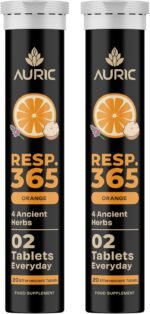 Auric Resp.365 Supplement 40 Tablets Natural Lung Cleanse & Detox with NAC (N-Acetyl L-Cysteine), Pushkarmool, Piper Longum & Licorice Extract - Image 2