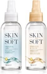 Avon Skin So Soft Original Dry Oil Spray + Enhance and Glow Airbrush Tanning Spray 150ml Duo, Sun Kissed Glow, Formulated with Jojoba Oil and Vitamin E, Quick Dry Formula, Cruelty Free - Image 2