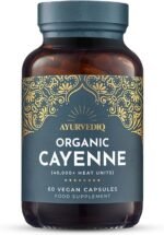 Ayurvediq Organic Cayenne Pepper Capsules High Strength 600mg x 60 Capsaicin Powder - 100% Soil Association Organic Digestion, Circulation, Metabolism, Heart Health and Wellbeing Supplements - Image 2