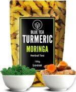 BLUE TEA - Turmeric Tea - Turmeric and Ashwagandha | 100gm || Indian SUPERFOOD || High in Curcumin - Caffeine Free | Herbal Tea | Non-GMO | Gluten - free | Eco-Conscious Zipper Pack - Image 2