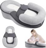 Baby Wedge Pillow for Newborn, Baby Feeding Pillow with Adjustable Safety Strap, Reflux Breastfeeding Nursing Pillow for Reducing Spit-Up, Bottle Feeding Support for Newborn - Image 2