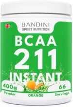 Bandini® BCAA 211 Powder 400g - 66 Servings - Branched Chain Amino Acids BCAAs 2:1:1 Supplement - Pre & Intra Workout, Recovery Energy Drink with L Leucine, L Isoleucine, L Valine - 100% Vegan, Orange - Image 2
