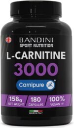 Bandini® L-Carnitine 3000, 180 Capsules with High Dose Carnipure®, L Carnitine Tartrate Sports Supplement 100% Vegan, High Strength, Absorption and Bioavailability, Carnitin for Men & Women, Non GMO - Image 2