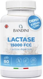 Bandini® Lactase Extra-Strength Dose 15,000 FCC - Helps with Lactose Intolerance - 80 Tablets - Supports The Lactose Digestion - Slow Release Digestive Enzymes Supplement - 100% Vegan - Chemical Free - Image 2