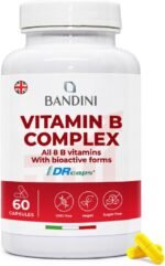 Bandini® Vitamin B Complex High Strength | 60 Capsules (2 Months Supply) | All 8 B Vitamins B1, B2, B3, B5, B6, B7, B9, Vitamine B12 Supplement | One A Day | No Fillers, Non-GMO | Made in Italy - Image 2