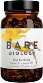 Bare Biology Omega 3 Capsules High Strength + Vitamin D3 - Rise & Shine (30 Servings) 1,600mg Pure Omega 3 Fish Oil EPA 1,035mg DHA 470mg Plus D3 Vitamin 1,000iu. High Strength Omega 3 Supplements - Image 2