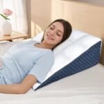 Bed Wedge Pillow, High-density Foam Triangle Pillow for Sleep Apnea, Acid Reflux, Snoring, 8.3Inch for Leg Elevation, Back Support for Sitting Up in Bed, Incline Cushion for Sleeping Upright, Reading - Image 2