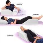 Bed Wedge Pillow for Legs Foam Triangle Ramp Designed to Reduce Acid Reflux, Snoring -Leg Elevation Medical Support for Post Surgery - Pregnancy (White) - Image 2