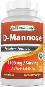 Best Naturals D-Mannose Capsules - Urinary Tract Cleanse Supplement 1500mg/Serving - 120 Count (120 Count (Pack of 1)) - Image 2