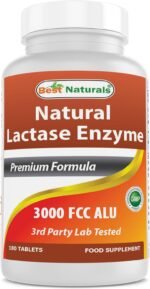 Best Naturals, Fast Acting Lactase Enzyme, 3000 FCC ALU, 180 Tablets (180 Count (Pack of 1)) - Image 2