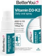 BetterYou Vitamin D3 K2 Oral Spray, Fast Acting Vitamin D 4000 IU + Vitamin K2 (MK7) Supplement, Supports Bones, Teeth, Immune System & Blood Clotting, 1-Month Supply, Natural Peppermint Flavour - Image 2