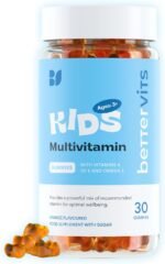Bettervits Kids Multivitamin Gummies - 9 Essential Kids Vitamins and Minerals | Vitamins A, B6, B12, C, D, E with Omega 3 - Supports Wellbeing and Growth | 30 Orange Flavoured Chewable Gummies - Image 2