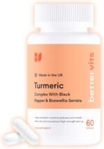 Bettervits Turmeric and Black Pepper Capsules with Boswellia Serrata - 10,000mg Curcumin Supplement | Turmeric Tablets Complex for Joint Support with High Absorption Formula and Vitamin C - 60 Tablets - Image 2