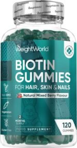 Biotin Gummies - 120 Chewable B7 Vitamin Gummies - with 9 Essential Vitamins & 4 Nutrients - Biotin 5000mcg Supplements - Natural Mixed Berry Flavour - Non-GMO, Gluten-Free & Vegetarian-Friendly - Image 2