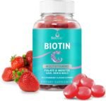 Biotin Hair Growth Vitamin Supplement Gummies with 5000mcg for Women or Men | Added Essential Multivitamins Support Skin Collagen & Nails | Vegan Friendly | Strawberry Flavour (60 Count) - Image 2