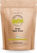 Biotiva Green Super Grass Powder Organic 400g - Barley Grass & Wheat Grass Powder - Ideal in muesli, Yoghurt, Smoothies and juices - Certified and Controlled in Germany - Image 2