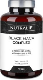 Black Maca Root 32000mg - Power 20:1 Maca Capsules with L-Arginine Zinc B6 B12 - Peruvian Maca for Men and Women - 120 Capsules Black Maca Nutralie - Image 2