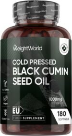 Black Seed Oil 1000mg - 180 Softgels - 6 Months Supply - Cold Pressed Black Cumin Seed Oil Capsules - 1-a-Day - Vegan-Friendly - Source of Thymoquinone & Omega Fatty Acids - Nigella Sativa Supplement - Image 2