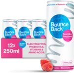Bounce Back Caffeine-Free Sparkling Water with B12, Electrolytes, Vitamins & Prebiotics | Vegan, Low-Calorie Hydration Drink for Gut Health, Immunity and Recovery | Raspberry Flavour | 12 x 250ml - Image 2