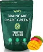 Braincare Smart Greens | 54 Nutrient-Rich Formula | Superfoods + Nootropics & Adaptogens | Vegan & Gluten-Free | Mango | Reduces Bloating & Relieves Stress | 180g Pouch (15 Servings) - Image 2
