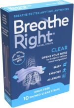 Breathe Right Clear Small/Medium 10 Pieces, Nasal Strips for Snoring, Nose Strips for Breathing, Blocked Nose Relief, Drug-free Snoring Aid for Men and Women, Packaging may vary - Image 2