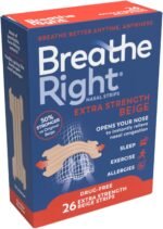 Breathe Right Extra Strength Beige 26 Pieces, Nasal Strips for Snoring, Nose Strips for Breathing, Blocked Nose Relief, Drug-Free Snoring Aid for Men and Women, Pack of 26 - Image 2