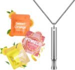 Breathing Necklace with Resistance : Breathing Necklace for Anxiety Relief Breathe Free Necklaces with Flavoured Filters Breathlace Device Stop Anxiety Breathfree Breathable Resistance Silver - Image 2