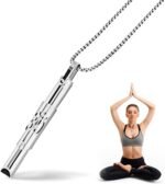 Breathing Necklace,Anxiety Necklace,Stress Relief Mindful Necklace,Breathe Yoga Symbol Necklace,Deep Breathing Whistle Necklace for Men Women - Image 2