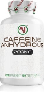 Caffeine Pills 200mg 180 Tablets | Energy Boost & Exercise Support Pre Workout | Improve Focus & Alertness | Vegan EU Made | GMP Approved - Image 2