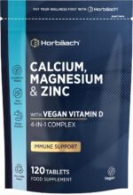 Calcium Magnesium Zinc and Vitamin D | Calcium Tablets | High Strength Complex | 120 Vegan Tablets | Supplement for Women & Men | Horbaach - Image 2