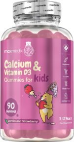 Calcium and Vitamin D for Kids | 90 Tasty Gummies | Natural Strawberry & Vanilla Flavours | 45 Days Supply | Vegetarian Calcium for Kids Aged 3-12 Years | Easy to Chew, Gluten-Free & Lactose-Free - Image 2