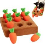 Carrot Snuffle Mat For Dogs, hides and seeks Dog Toy, With 9 Plush Carrots, Harvest Chew Toy Encouraging Foraging, Sniffing Training, Stress Relief, Happy poppys Carrot Garden For Dogs - Image 2