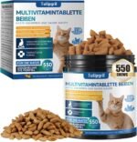 Cat Multivitamins 550 Chews with Egg Yolk & Cheese Filling - Chicken Flavour Skin & Coat Support with Omega 3, Biotin, Vitamins for Immune, Heart, Eye Health - Delicious Cat Vitamins & Supplement - Image 2