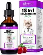 Cat Vitamins, 15 in 1 Cat Multivitamin Liquid Drops, Cats Vitamins and Supplements with Glucosamine and Probiotics, Bones, Joint, Skin & Coat, Bladder, Immune System Support, 60ML - Image 2