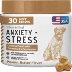 Chew + Heal Labs Calming Chews for Dogs - 30 Peanut Butter Melatonin Dog Sleep Aid & Calming Dog Treats with Thiamine, L-Tryptophan & Ginger - Image 2
