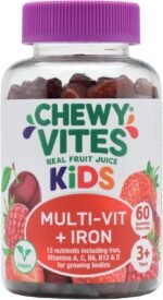 Chewy Vites Kids Multi-Vitamin + Iron, 60 Kids Vitamins Gummies, Iron Gummies, 13 Essential Vitamins and Minerals, 2 Months Supply, Real Fruit Juice, Vegan, Age 3 +, Berries Flavour - Image 2