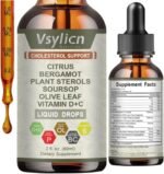 Cholesterol Support Drops with Citrus Bergamot & Plant Sterols – Heart & Lipid Health Supplement with Soursop, Olive Leaf, Vitamins D & C – Natural Vegan Liquid Drops, Alcohol-Free, 2 fl oz (60ml) - Image 2
