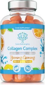 Collagen Complex - 90 Natural Orange Flavour Chewable Yummy Gummies - One a Day 500mg Bovine Collagen, Biotin, Vitamin C, Selenium, Vits B6 and B12 – Healthy Skin and Hair for Men and Women – UK Made - Image 2