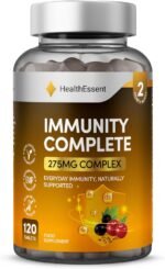 Complete Immune System Booster – 275mg Antioxidant & Vitamin Complex with Elderberry, Vitamin C, Vitamin D3, Zinc, Selenium & More (2 Month Supply) – 120 Vegan Tablets - Image 2