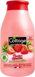 Cottage Strawberry & Mint Creamy Shower Milk Body Wash with Natural Ingredients, Vitamin E & C for Softer, Smoother & Moisturising Skin | pH Neutral Body Cleanser Shower gel for Women, 250ml - Image 2