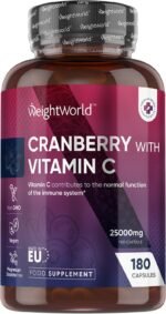 Cranberry Capsules - 180 Capsules - Upto 6 Months Supply - Cranberry Supplements - with Added Vitamin C - Magnesium Stearate-Free - Non-GMO & Vegan-Friendly - Image 2