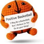 Crochet Basketball Plush, Handmade Emotional Support Doll for Stress Relief, Positive Stuffed Animal Gift and Anxiety Relief Desk Decor - Image 2