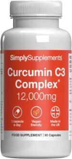 Curcumin C3 Complex 12,000mg with Bioperine & Vitamin C | 190mg Curcuminoids | High-Strength Turmeric Extract | Vegan & Vegetarian Friendly | 90 Capsules | UK-Made, GMP Certified - Image 2