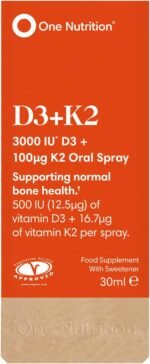 D3 + K2 Oral Spray – Vitamin D3 & Vitamin K2 – Highly Absorbable – Supports Bone Health & Immune System – Orange Flavour – 500IU D3 and 16.7μg K2 Per Spray - 180 Sprays - Image 2