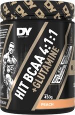 DY Nutrition HIT BCAA 4:1:1 + Glutamine, 450g, 30 Servings (Peach Flavour) Branch Chain Amino Acid Powder Drink for Optimal Pump & Performance | Pre & Intra Workout Supplement - Image 2