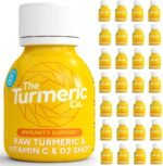 Daily Immune Support Turmeric & Vitamin C / D3 Shots | The Turmeric Co. | 28-Day Supply (28×60 ml Cold-Pressed Vegan | 1000 mg Vitamin C + 3000 IU D3 | No Added Sugar - Image 2